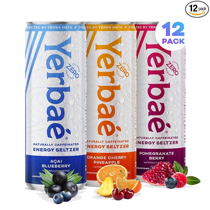 Yerbaé Energy Seltzer - Variety Performance Pack, 0 Sugar, 0 Calories, 0 Carbs